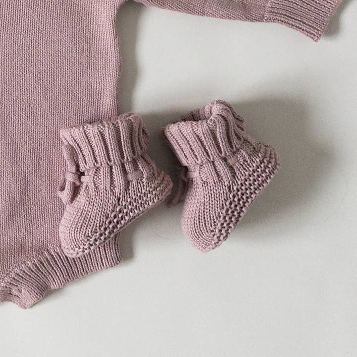 Pine Kids - Wholesale Booties – Baby - Knit Booties - Vintage Rose