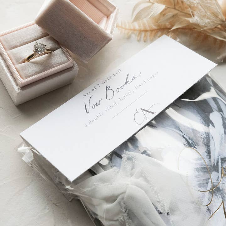 Emma Allen Design Studio - Wholesale Journal/Diary - Gold Foil Vow Books (Set of 2)1