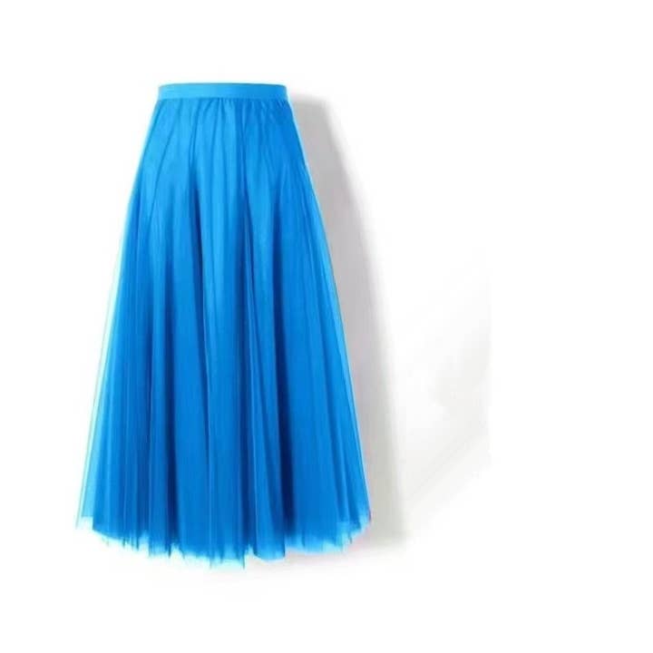 Plush Looks - Wholesale Skirt - Women's - Midi Pleated Tulle Skirt2