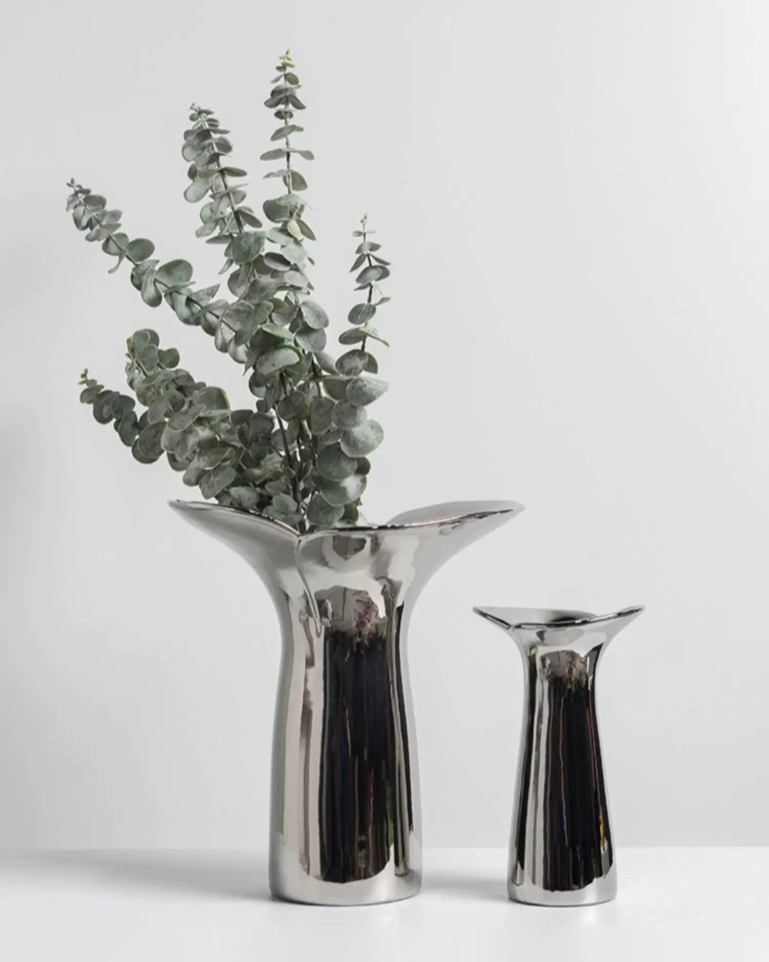 INSPECIAL HOME - Wholesale Vase - Handmade Modern Silver Bloom Vase, Ceramic Centrepiece3