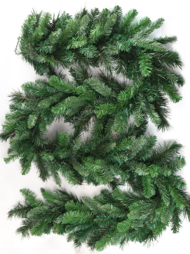 Grinalda de Natal de Pinheiro Verde Luxo de 9 Pés, 190 Pontas Verdes por atacado de Larksilk