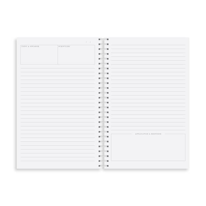 Muscadine Press - Wholesale Notebook - Sermon Notebook, Sunset Stripe2