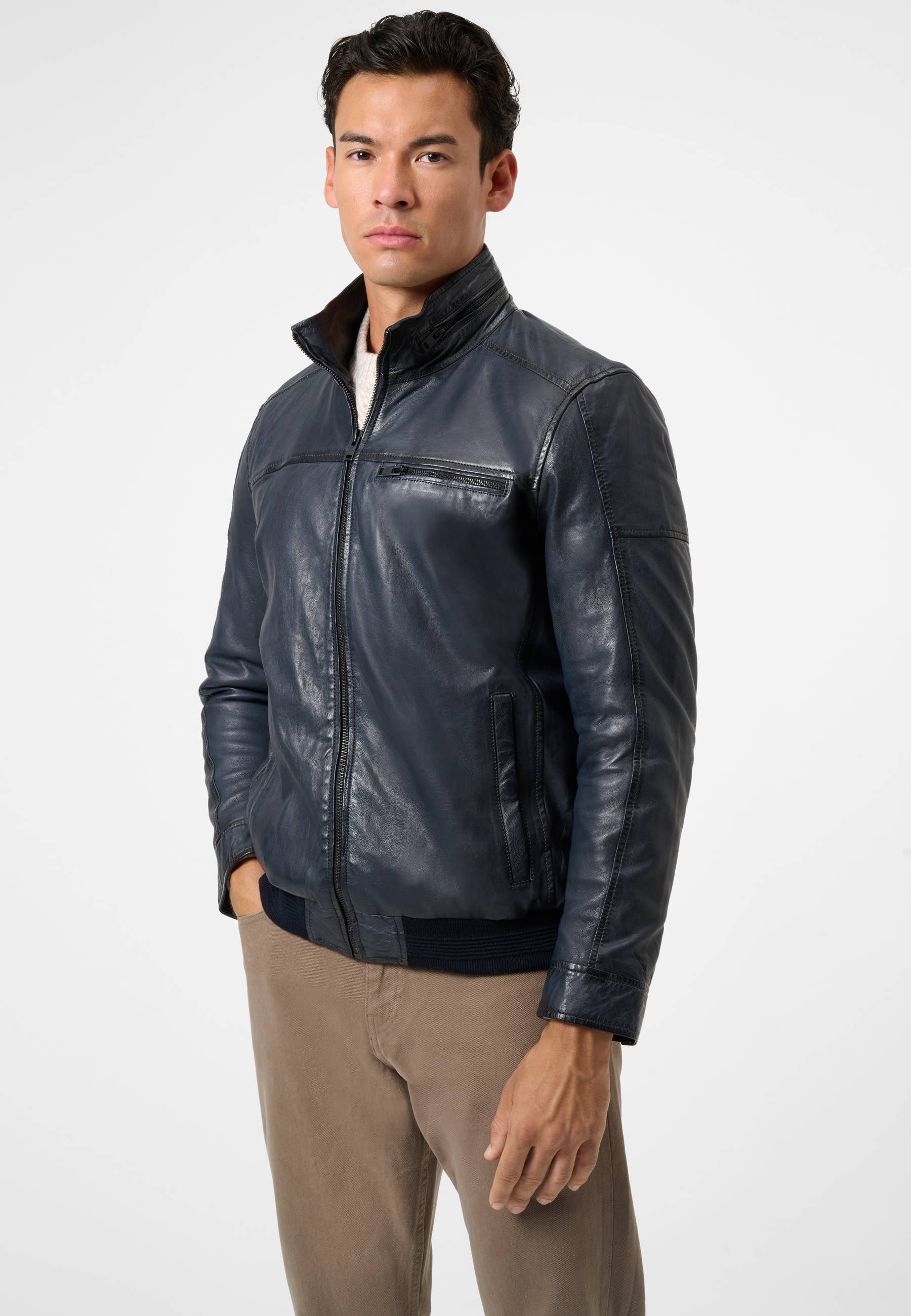 Ricano - Wholesale Leather Jacket - Men's - Men's leather blouson Ricma with stand-up collar10