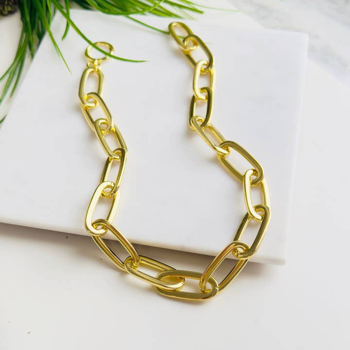 Collier à maillons ovales XL avec fermoir rond pour la vente par iiShii designs