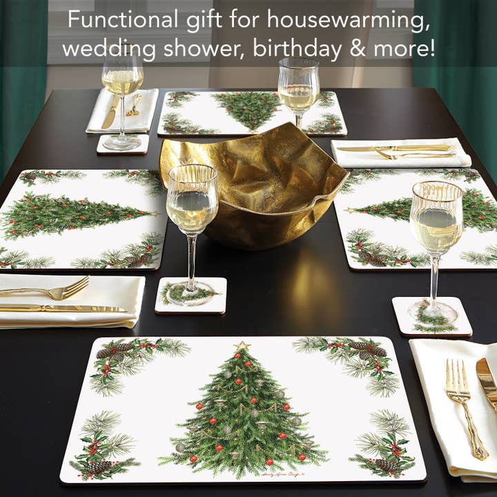 CounterArt/Highland Home/Thirstystone/CoasterStone - Wholesale Placemat - Cala Home "O' Christmas Tree" Decorative Hardboard Placemat