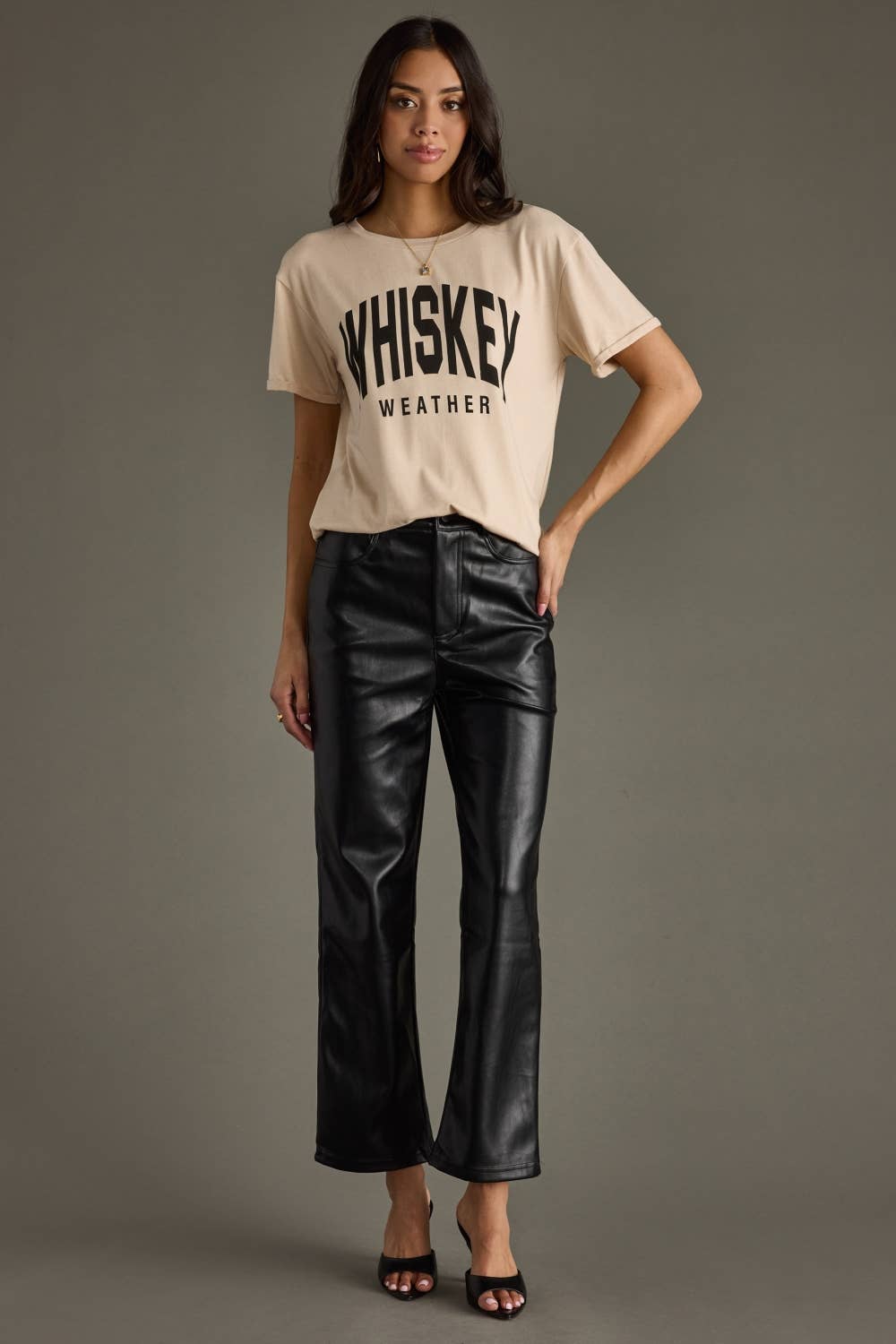 Panache Apparel Co. - Wholesale T-Shirt (Graphic) - Women's - Tan Whiskey Weather Tee1