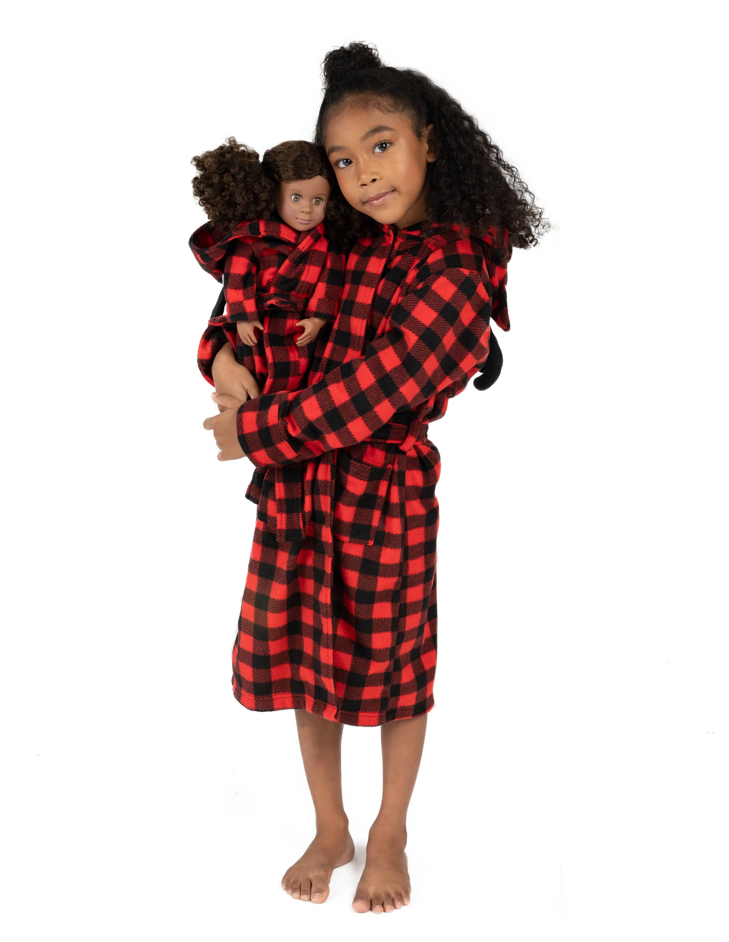 Leveret Pajamas - Wholesale Robe - Kids - Kids Girl & Doll Fleece Hooded Robe1