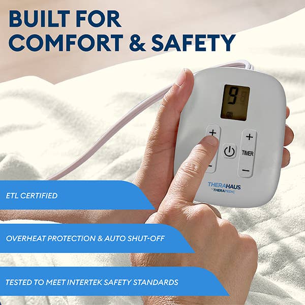 Uncanny Brands - Wholesale Bedding Blanket - Therahaus by Therapedic Full/Queen Size Ivory Heated Blanket6