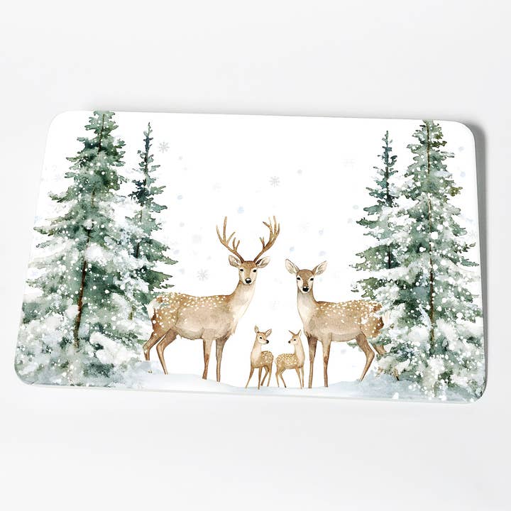 Winter Wonderland Deer Cutting Board for wholesale by American Brand Studio