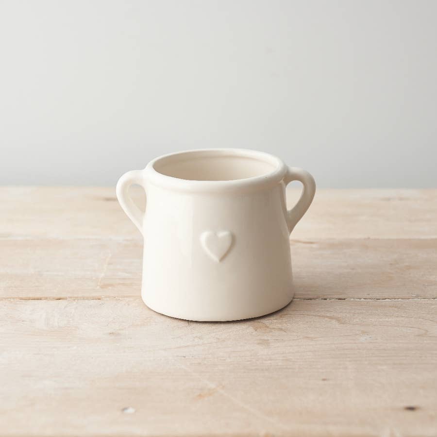 Gainsborough Giftware x Portland Living - Wholesale Plant Pot - Ceramic Heart Planter, 9.5cm0