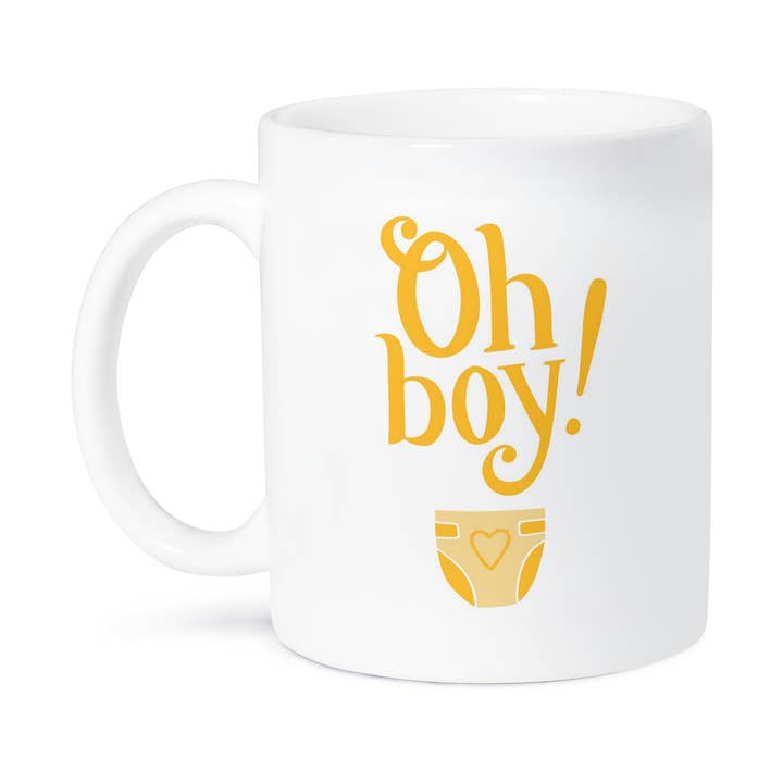 3dRose - Wholesale Coffee Mug - 3dRose, Oh boy, yellow letters with a picture of a baby diaper, Mug8