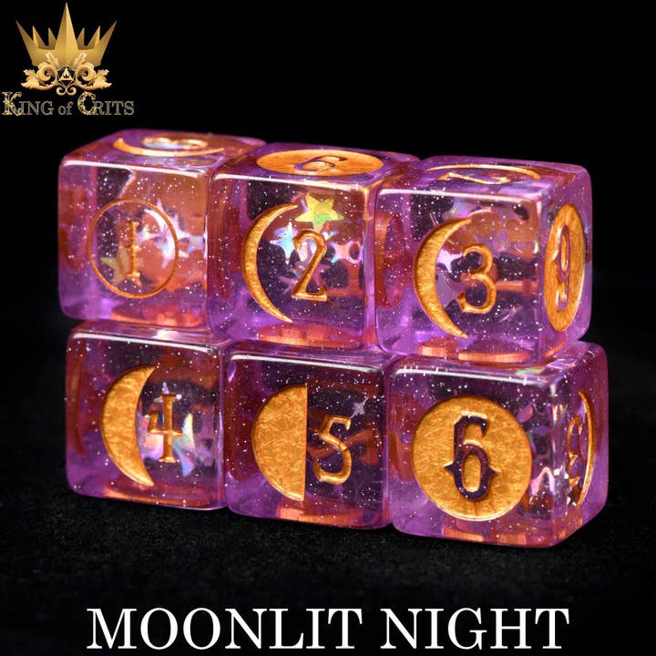 DNDDICE.COM - Wholesale Dice - Moonlit Night - 12 Dice Set