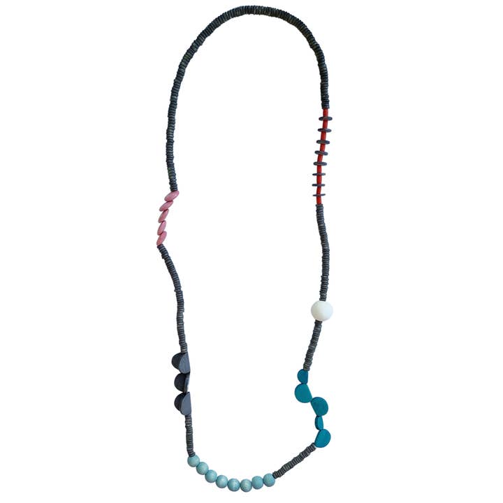 Colar de Madeira Liesel Azul por atacado de ZODA