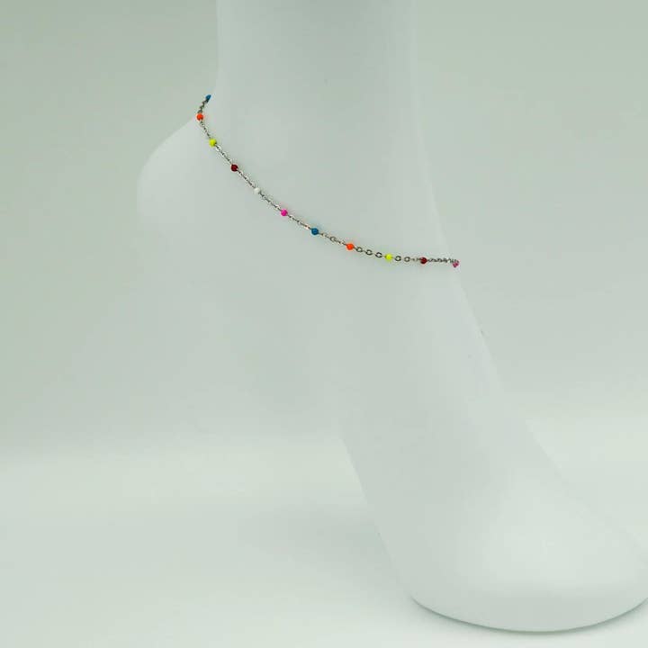 Chevillière de perles arc-en-ciel de 10 pouces pour la vente par Sumptuous Scull Styles LLC