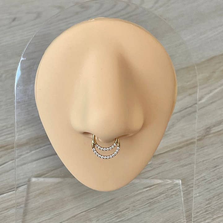 Elara Body Jewelry - Wholesale Nose Ring - Titanium Septum Piercing (16G | 6mm, 8mm, or 10mm | Titanium | Gold or Silver)1