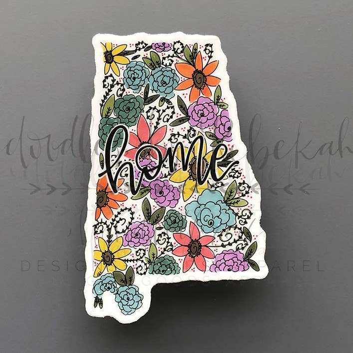 Alabama Floral HOME Sticker for wholesale by Doodles By Rebekah