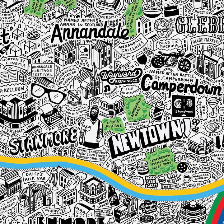 Evermade - Wholesale Art print - Hand Drawn Map of Sydney Art Print7