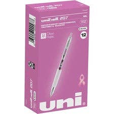 uniball™ 207 Pink Ribbon Gel Pens, 0.7mm, Black Ink for wholesale by Everyday Supply Co