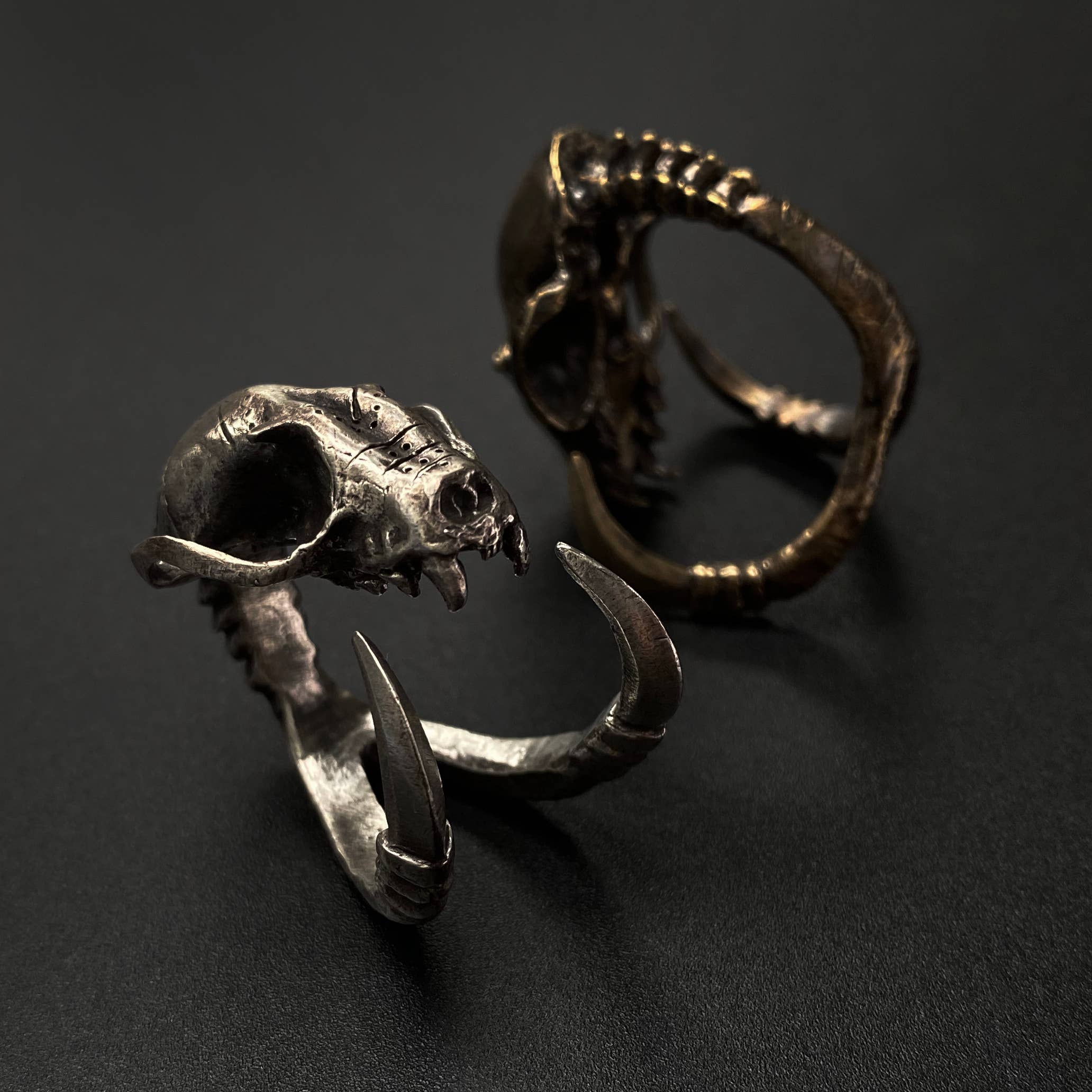 Miyu Decay - Wholesale Cocktail/Statement Ring - Death Grip with Talons Ring in Brass and Silver