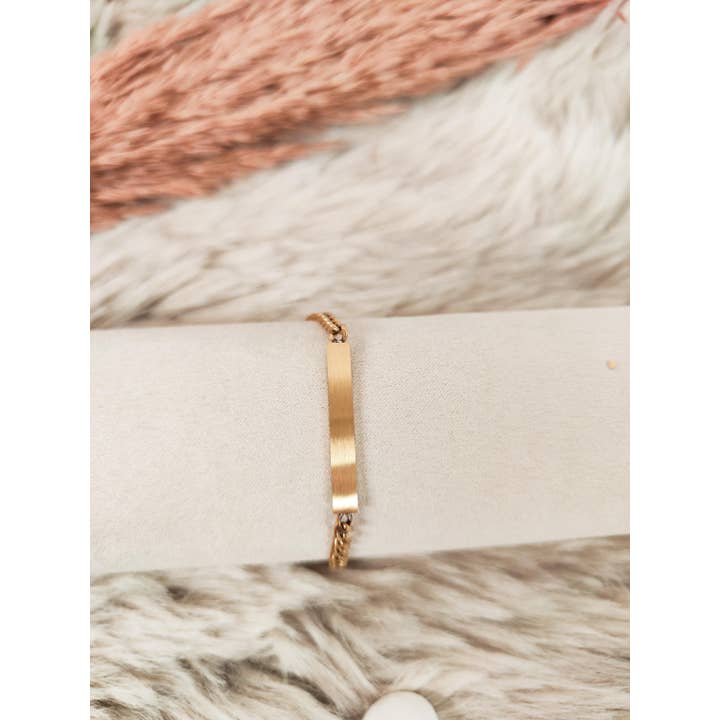 afHandmade – Großhandel Glieder- & Kettenarmband – Edelstahl Freundschaftsarmband goldfarbig mit Gravur