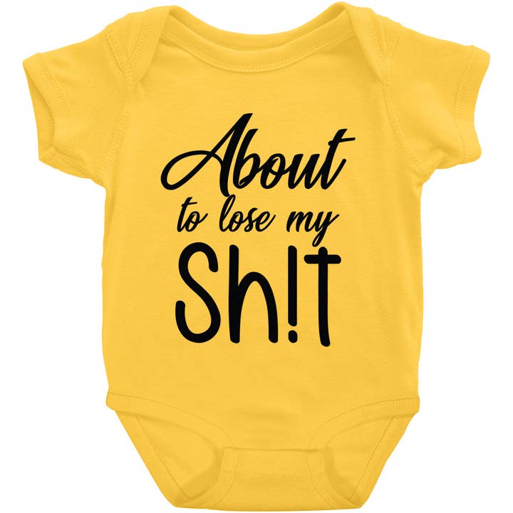 Design a maniche corte "About To Lose My Sh!t" 1 per la vendita all'ingrosso da parte di Potty Mouth Tots
