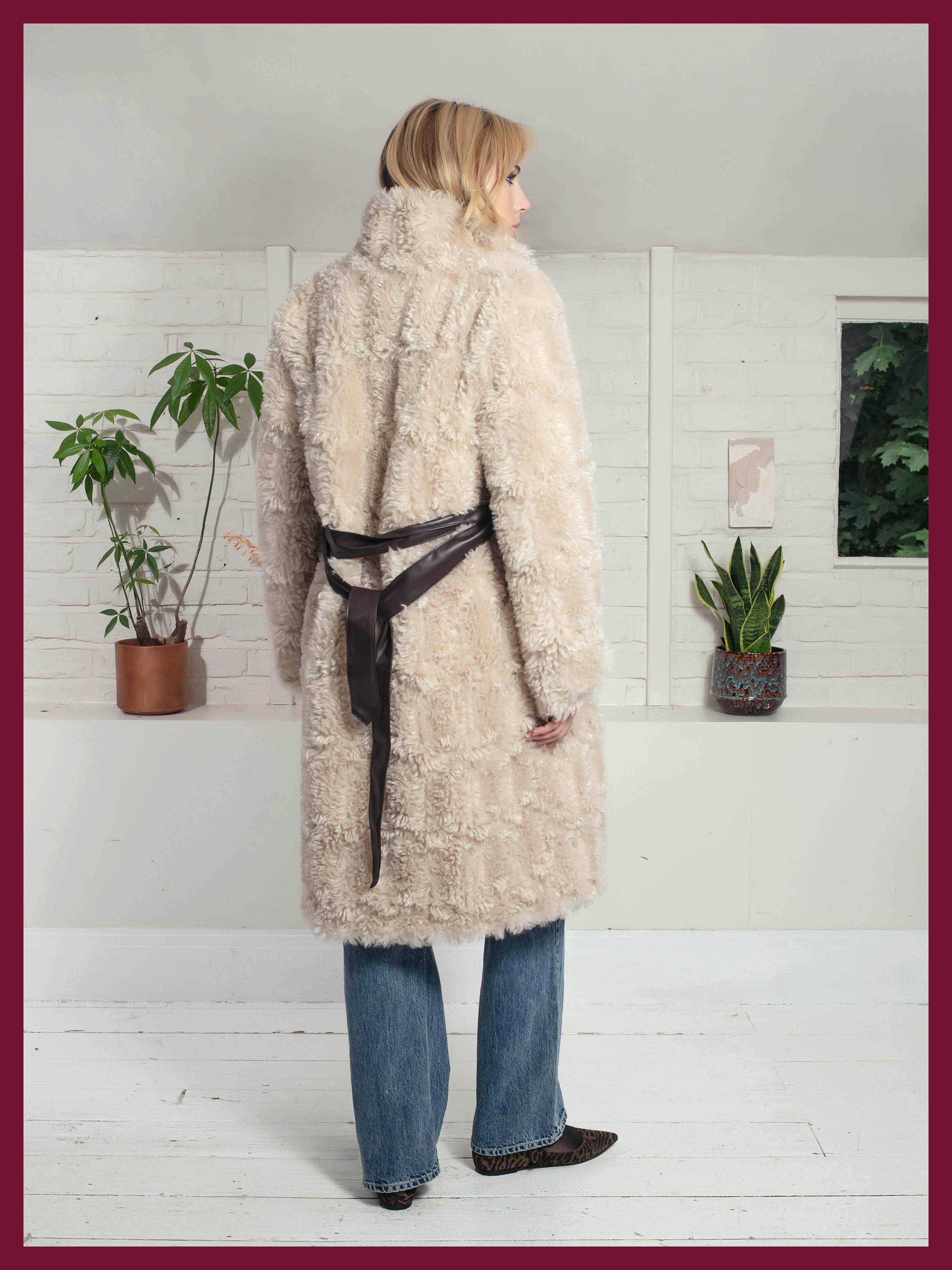 Cream Rowena Shaggy Jacket for wholesale on Faire6