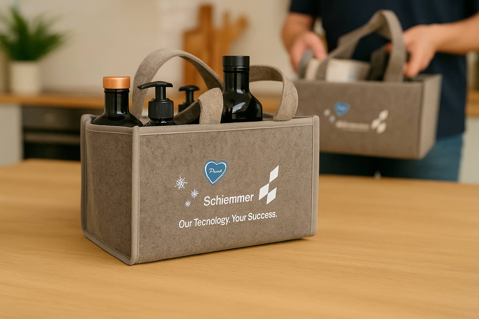 Salzmann Restwaren GmbH - Wholesale Wine Tote - Felt Beverage Carrier Gourmet Bag with Compartments