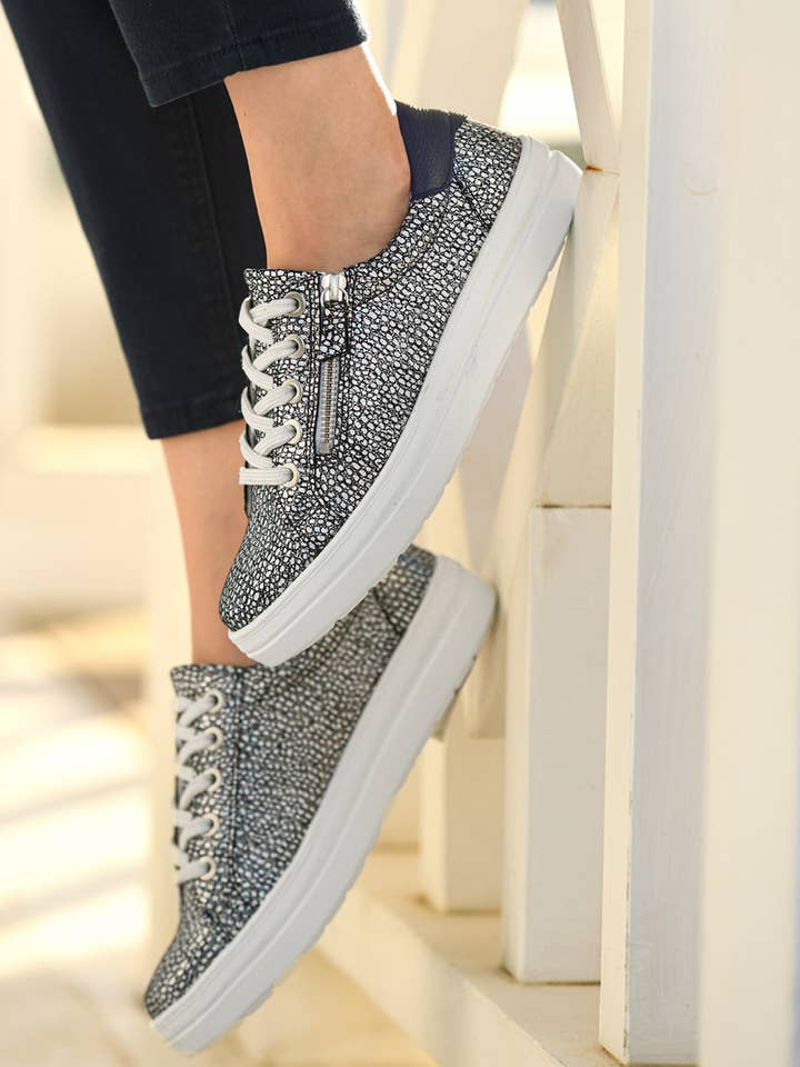 Leather sneakers with zip and laces (2008961_0003) for wholesale by PEDICONFORT