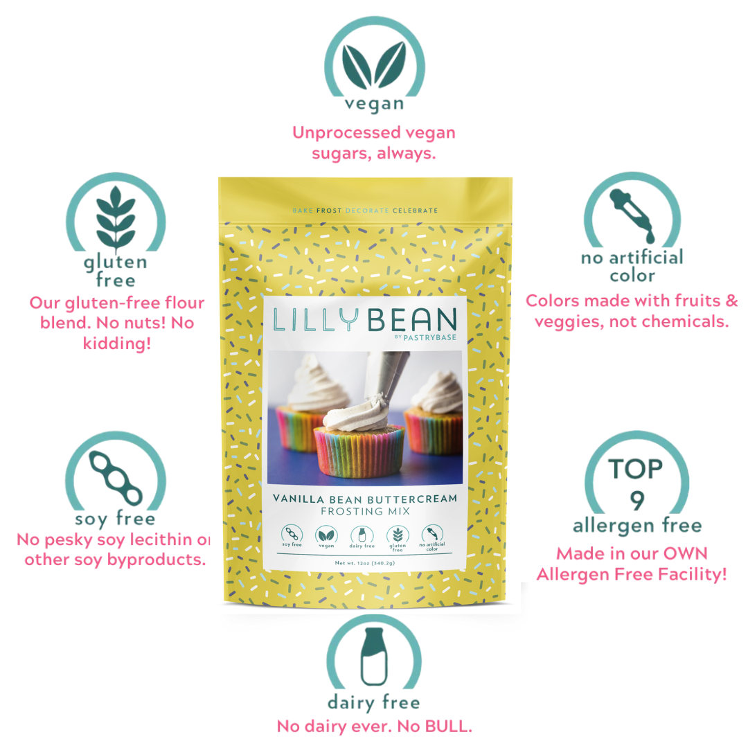LillyBean Baking - Wholesale Cake Mix - Vanilla Bean Buttercream Frosting Mix (Vegan & Gluten-Free)2