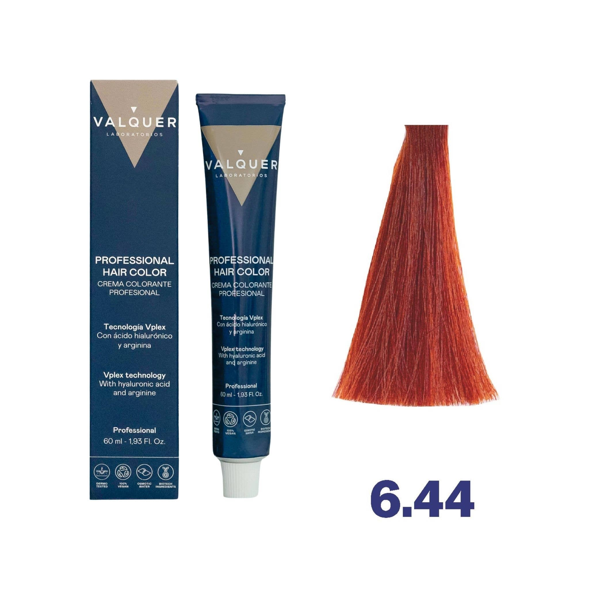 Valquer Laboratorios - Wholesale Hair Dye - Vplex Coloring Cream 6.44 Intense Copper Dark Blonde - 600
