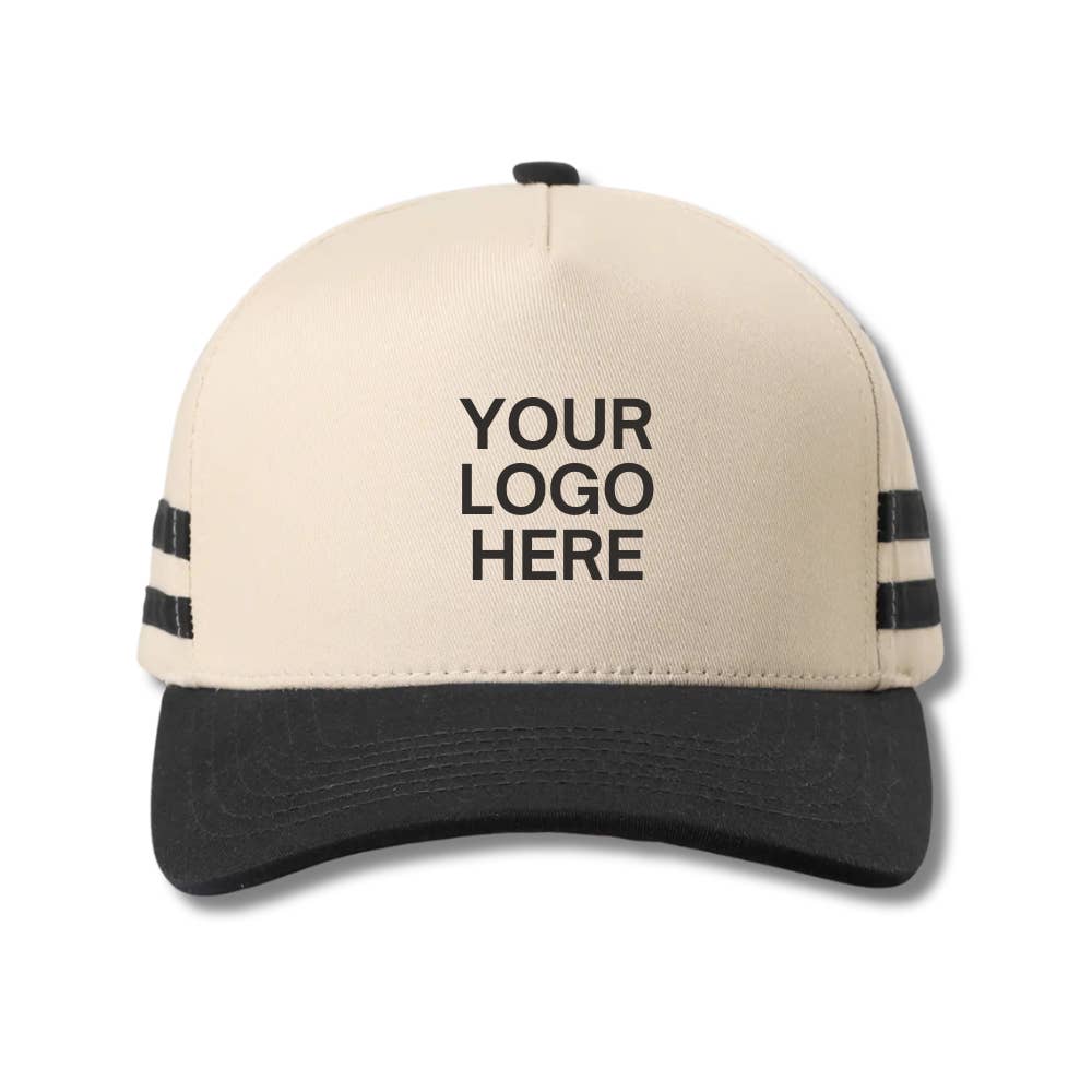 SD Merch Co. - Custom Embroidery - Vente Casquette de camionneur – unisexe - Casquette de baseball en toile rayée personnalisée