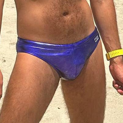 Chris Turk Blue Metallic Swim Brief for wholesale by Chris Turk Swim