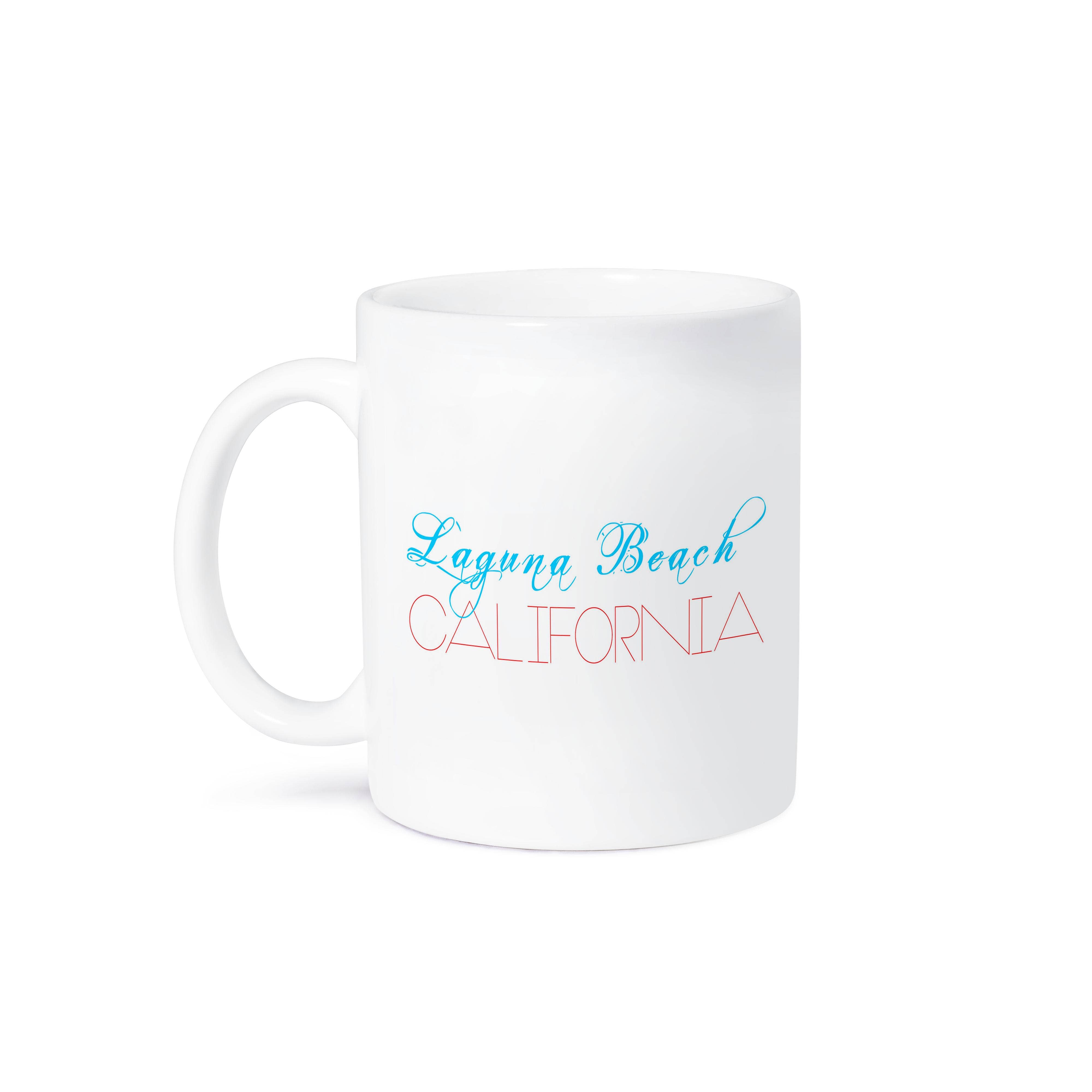 3dRose – Engroshandel Kaffekrus – 3dRose, Amerikanske Strande - Laguna Beach, Californien, blå, rød på hvid, Krus8