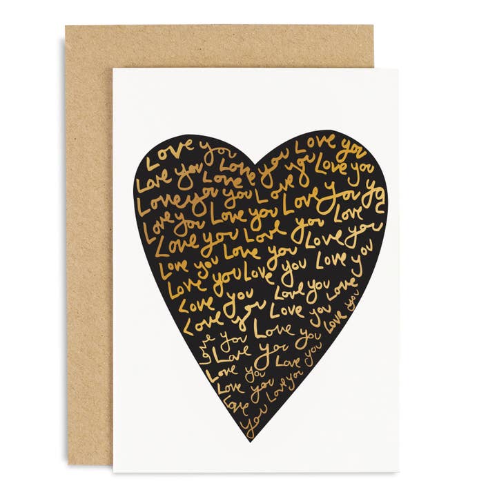 Love Heart Foil Anniversary Card | Valentine's Day Card for wholesale by Old English Company