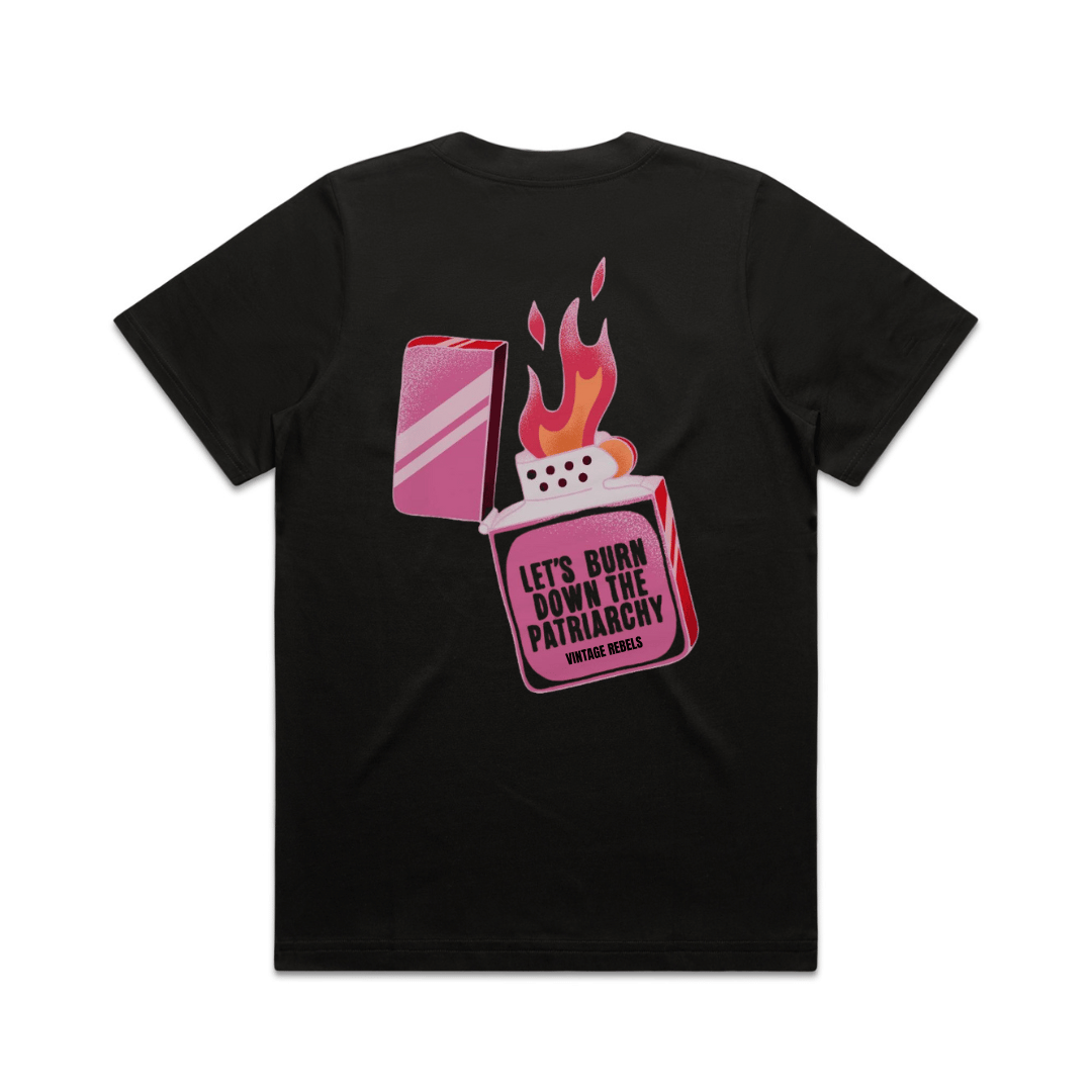 Vintage Rebels - Wholesale T-Shirt (Graphic) - Women's - BURN THE PATRIARCHY GRAPHIC TEE5