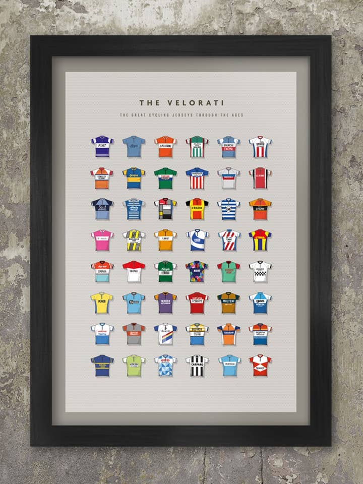 The Velorati - Cycling Jersey Poster Print for wholesale by The Northern Line