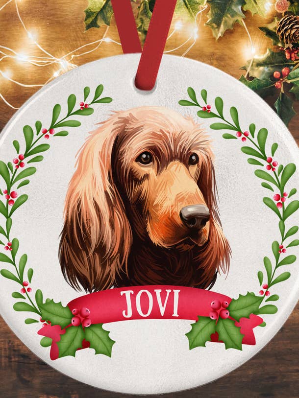 Irish Setter Christmas Decoration for wholesale by WagATudeTags