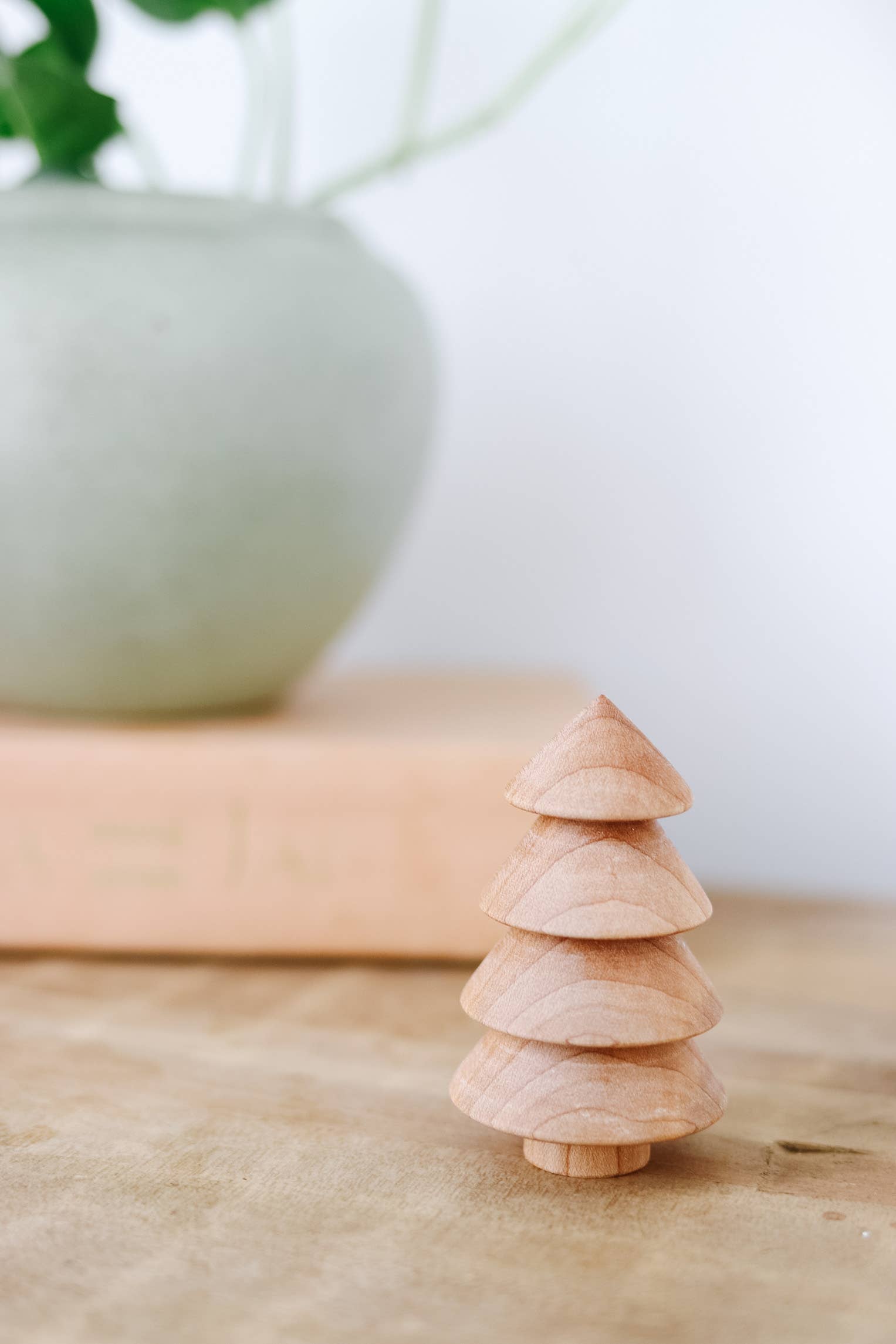 Make It Slow | Modern Woodworking the Old Fashioned Way - Wholesale Decorative Tabletop Object - Hand-turned Mini Woodland Forest Tree Set - Christmas Winter5