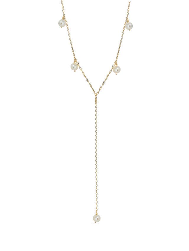 Lariat-Halskette mit fünf Perlen für den Großhandel von Human Design Studios