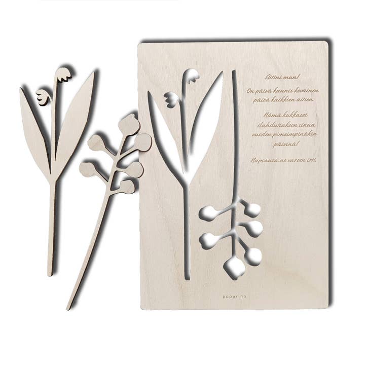 Flores de tarjeta de madera para mamá para venta al por mayor de Papurino