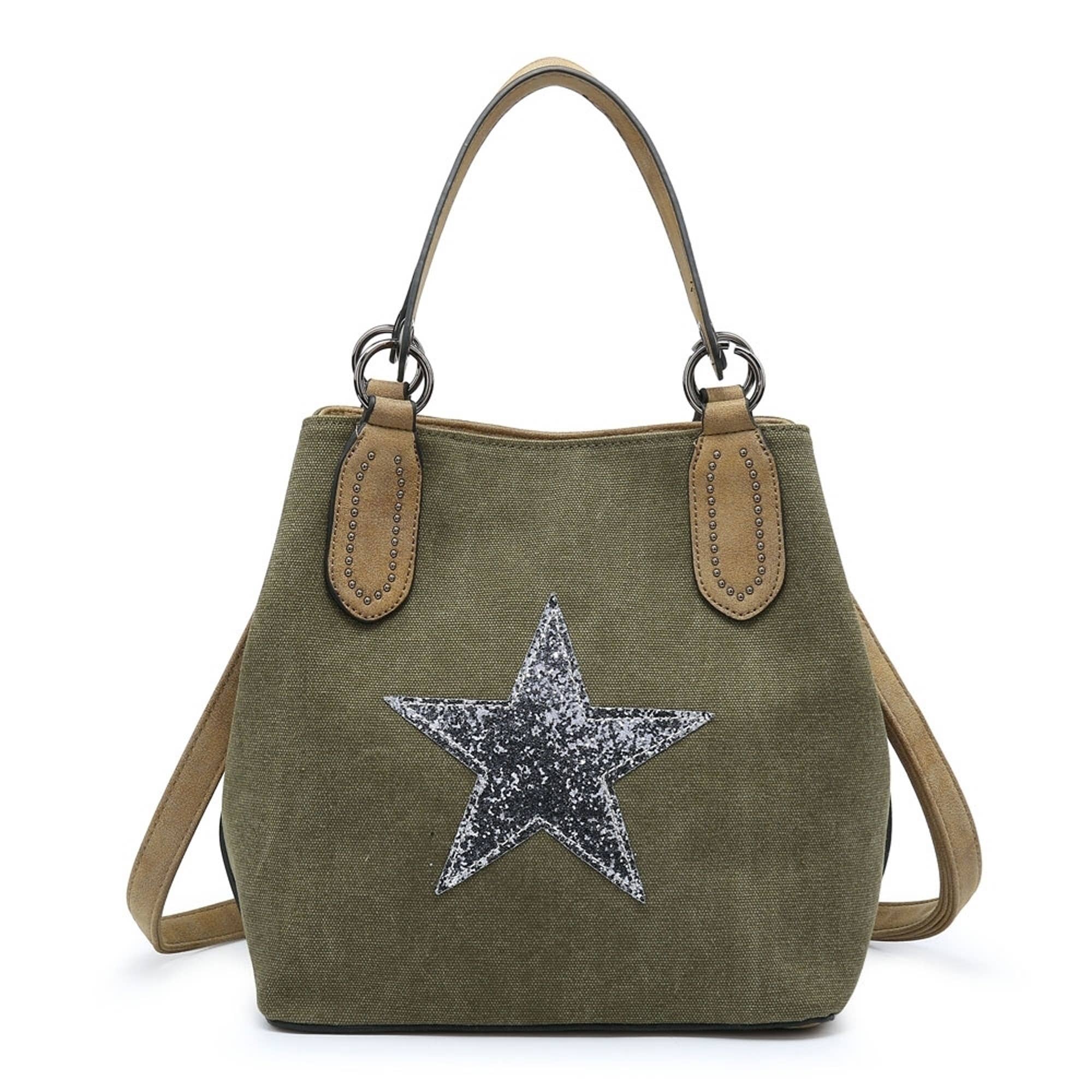 Ellas Trading – wholesale Tote bag – Women's – Trendy Glitter Star Stylish Canvas Crossbody Tote Bag2