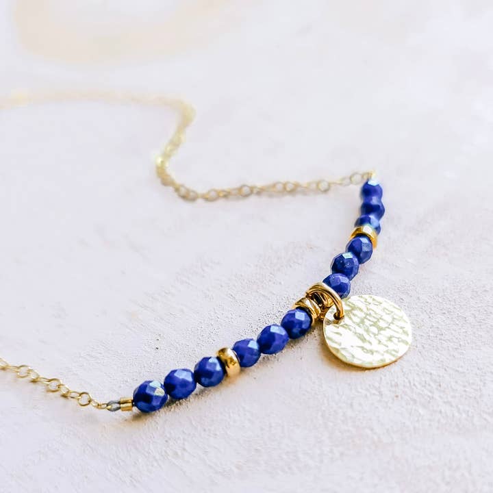 Collier Impératrice en Lapis Lazuli - Plaqué Or 14k pour la vente par Kuriosities