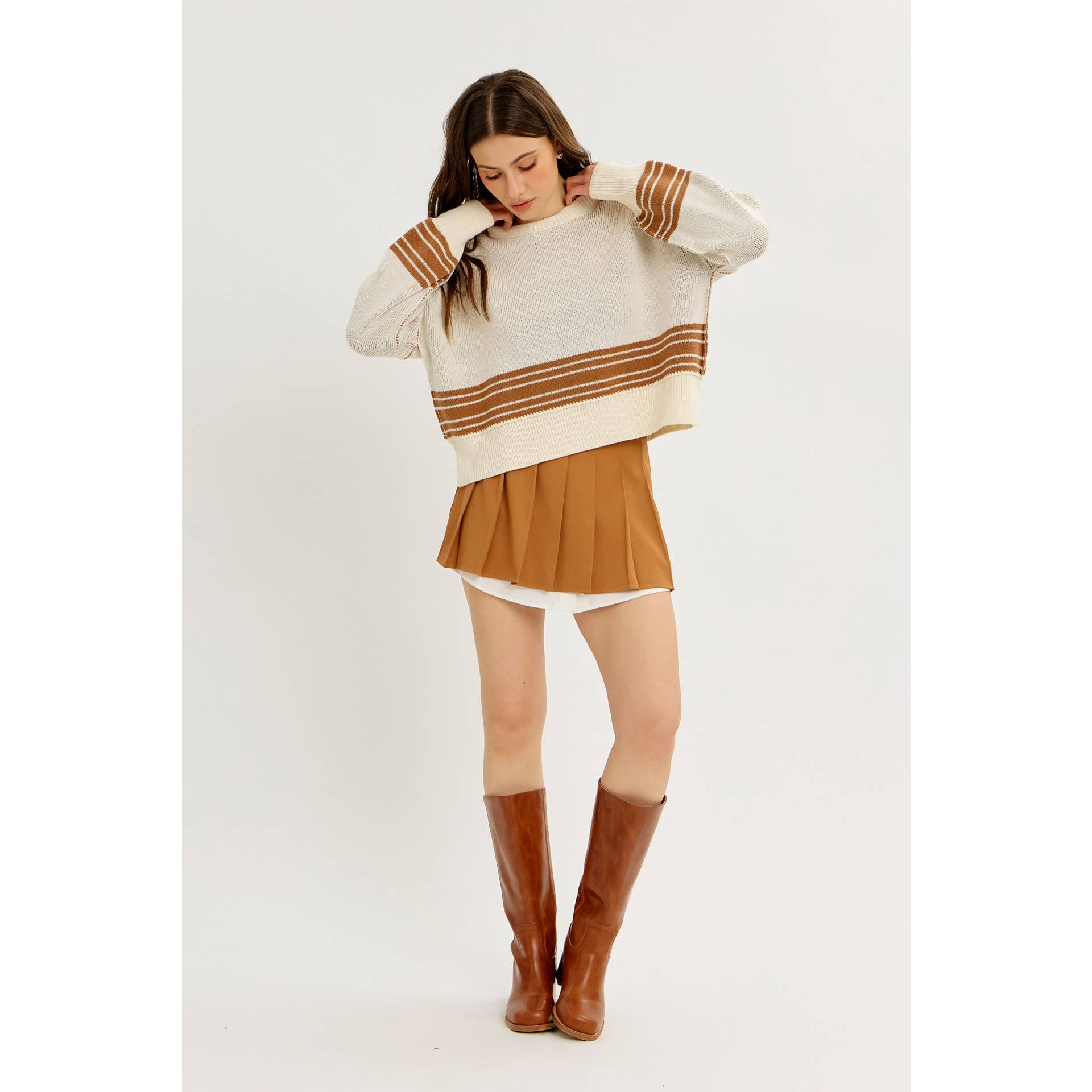 idem ditto - Vente Pull en maille – femme - PULL EN MAILLE RAYÉE BOXY INFINIMENT POLYVALENT14