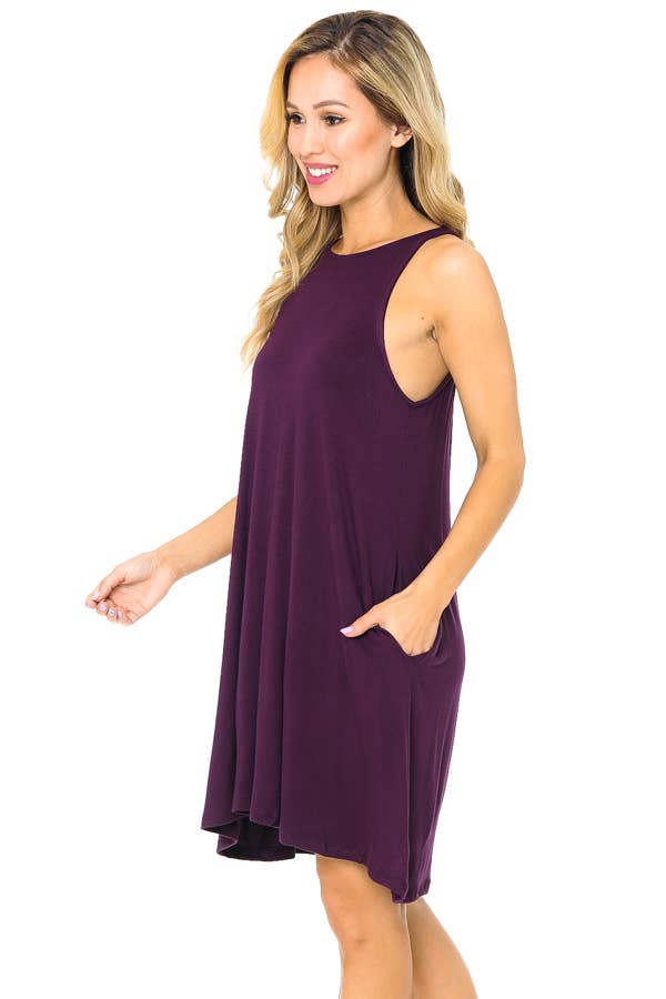 Burgundy Apparel - Wholesale Dress - Women's - TANK DRESS WITH POCKETS10