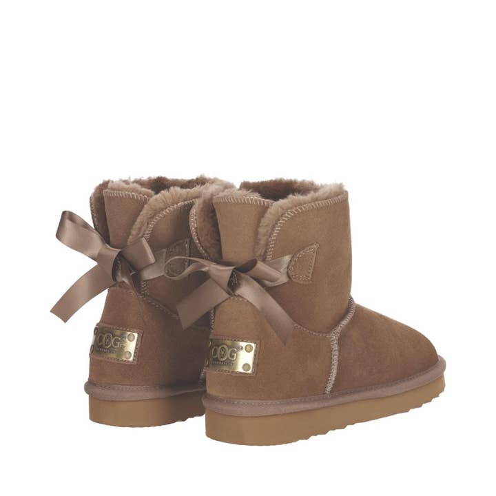 OB6166 Khaki OOG Damen Leder Boots mit Schleife EU for wholesale by OOG