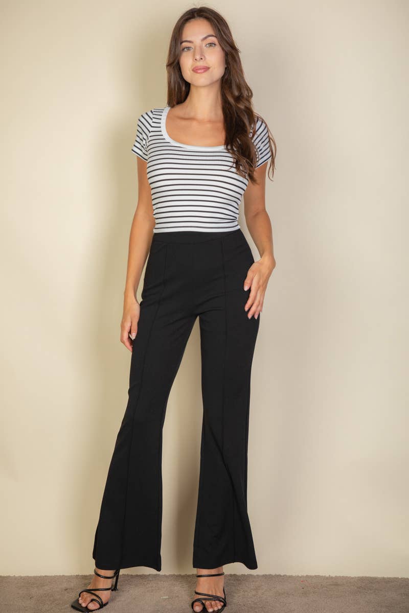CAPELLA APPAREL - Wholesale Pants - Women's - High Waist Stretch Crepe Flare Pants1