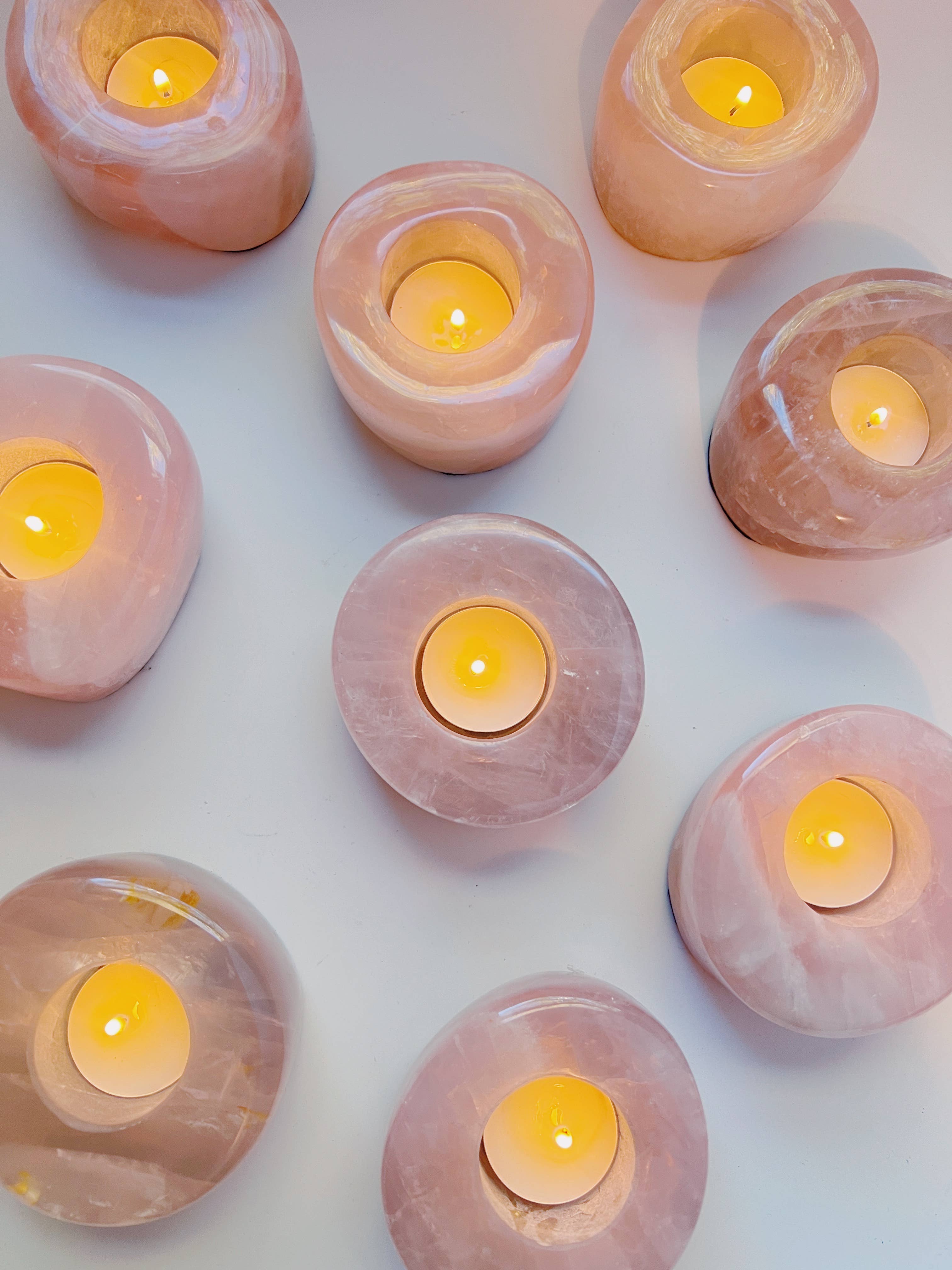 Terra Dawn Minerals - Wholesale Candle Holder - Rose Quartz Candle Holders8
