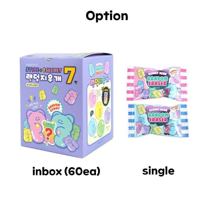 K-Wonderland - Vendita all'ingrosso Gomma da cancellare - Scatola di gomme a forma di orsetto gummy casuale e adorabile11