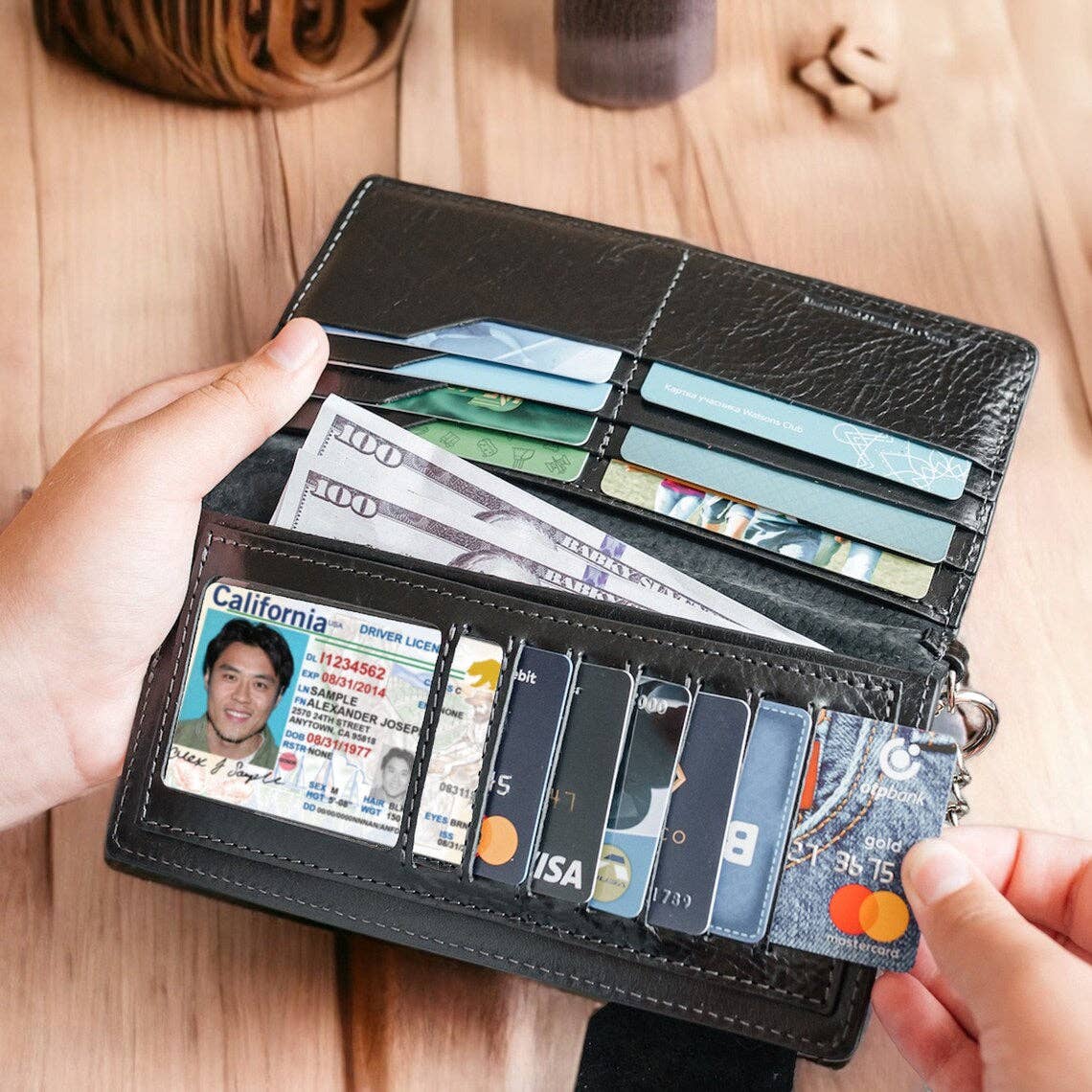 RIDL - Venta al por mayor Cartera - Hombre - Cartera larga de piel con cadena RIDL para hombre3