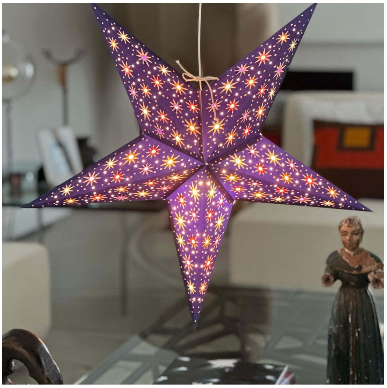 Artecnica - Vente Lanterne/lampe en papier - Starlet Midnight Blue, fabriqué à la main, respectueux de l'environnement, Starlightz2